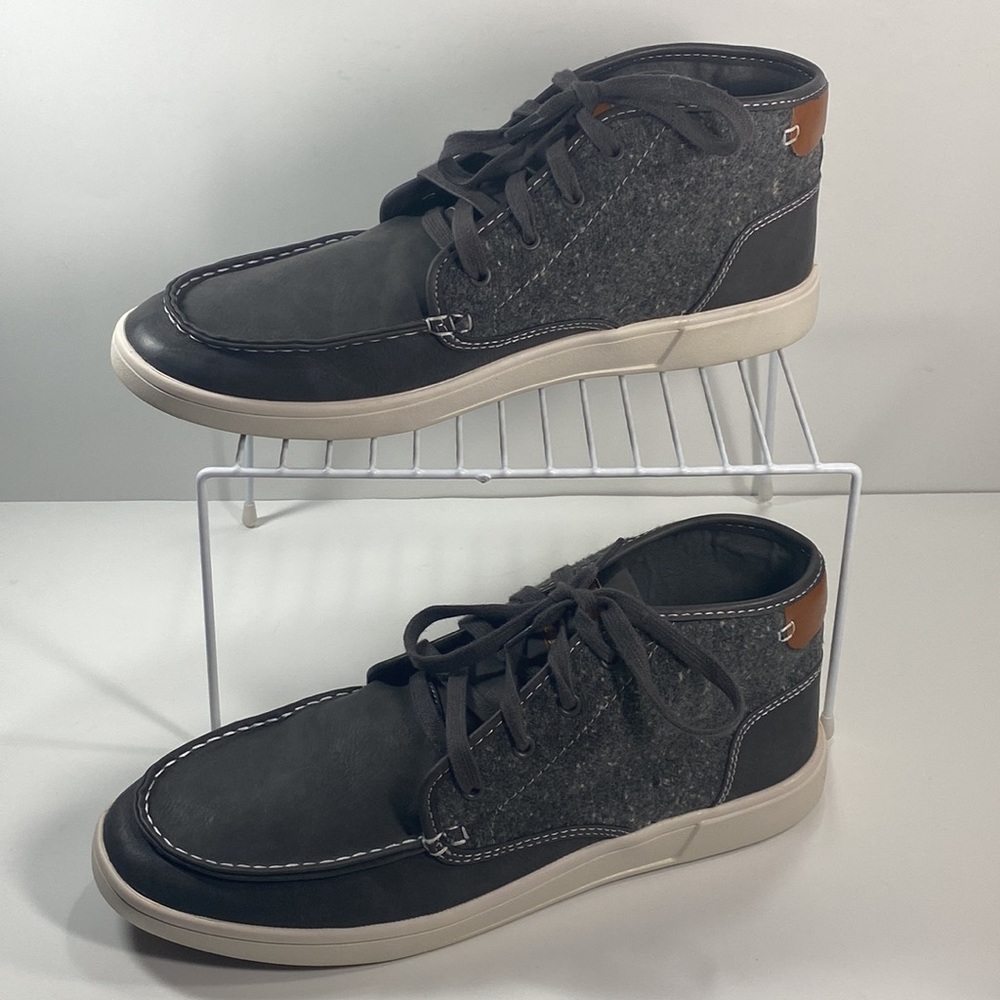 Steve Madden Fabian Gray White and Brown High Top Sneakers